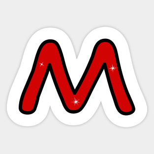 Letter M. Name with letter M. Personalized gift. Abbreviation. Abbreviation. Lettering Sticker